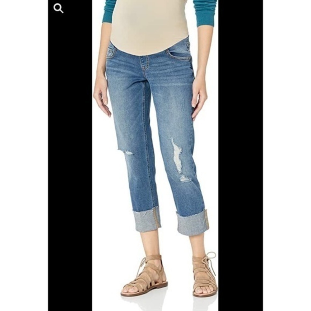 MOTHERHOOD INDIGO BLUE CUFFED MATERNITY JEANS